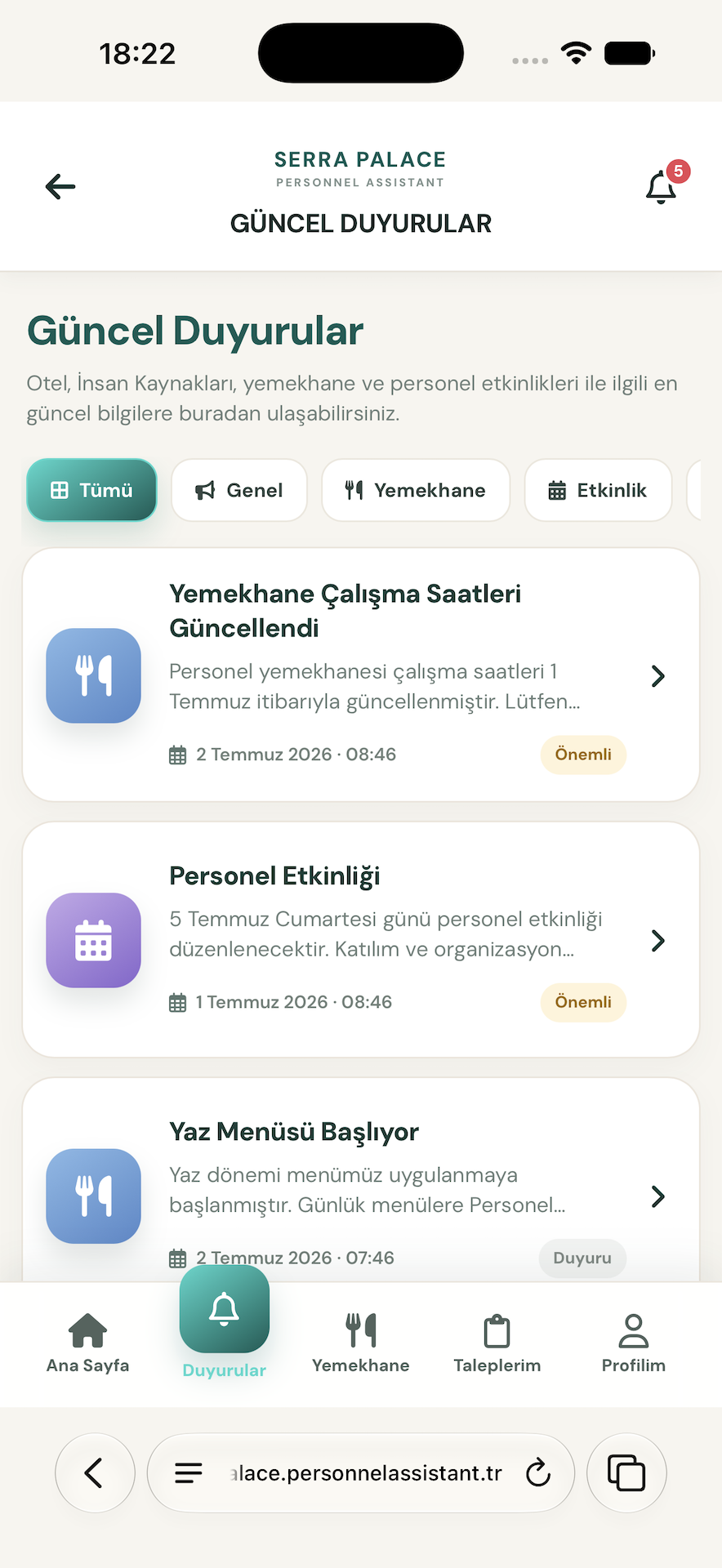 Personnel Assistant Duyurular